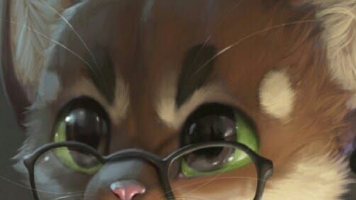 Nall art by: silverfox5213 A drawing of Nall, close up on their green eyes, glasses and pink nose.